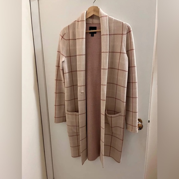 Pale Pink Plaid Coat - Picture 1 of 2